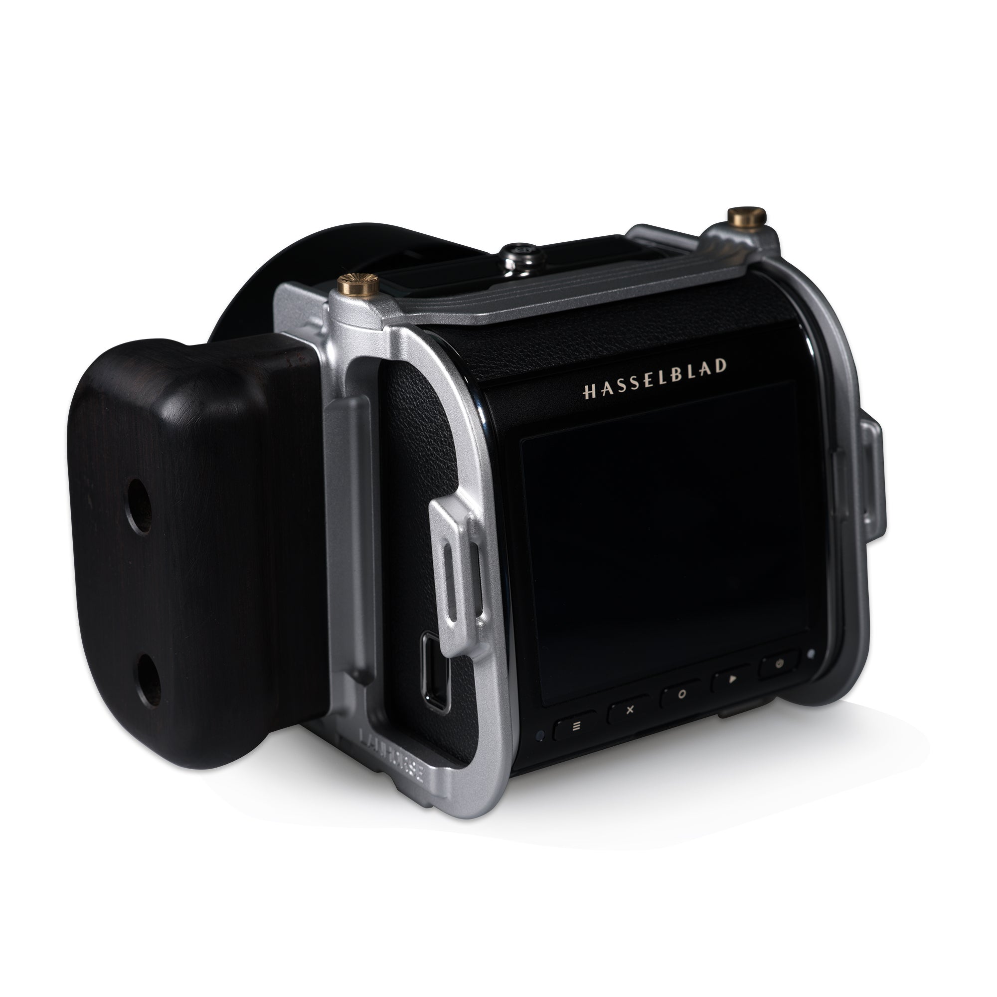 Lanhorse Camera Cage Compatible for Hasselblad 907x, Quick-Release CFV Digital Back, Optional Rosewood Hand Grip.
