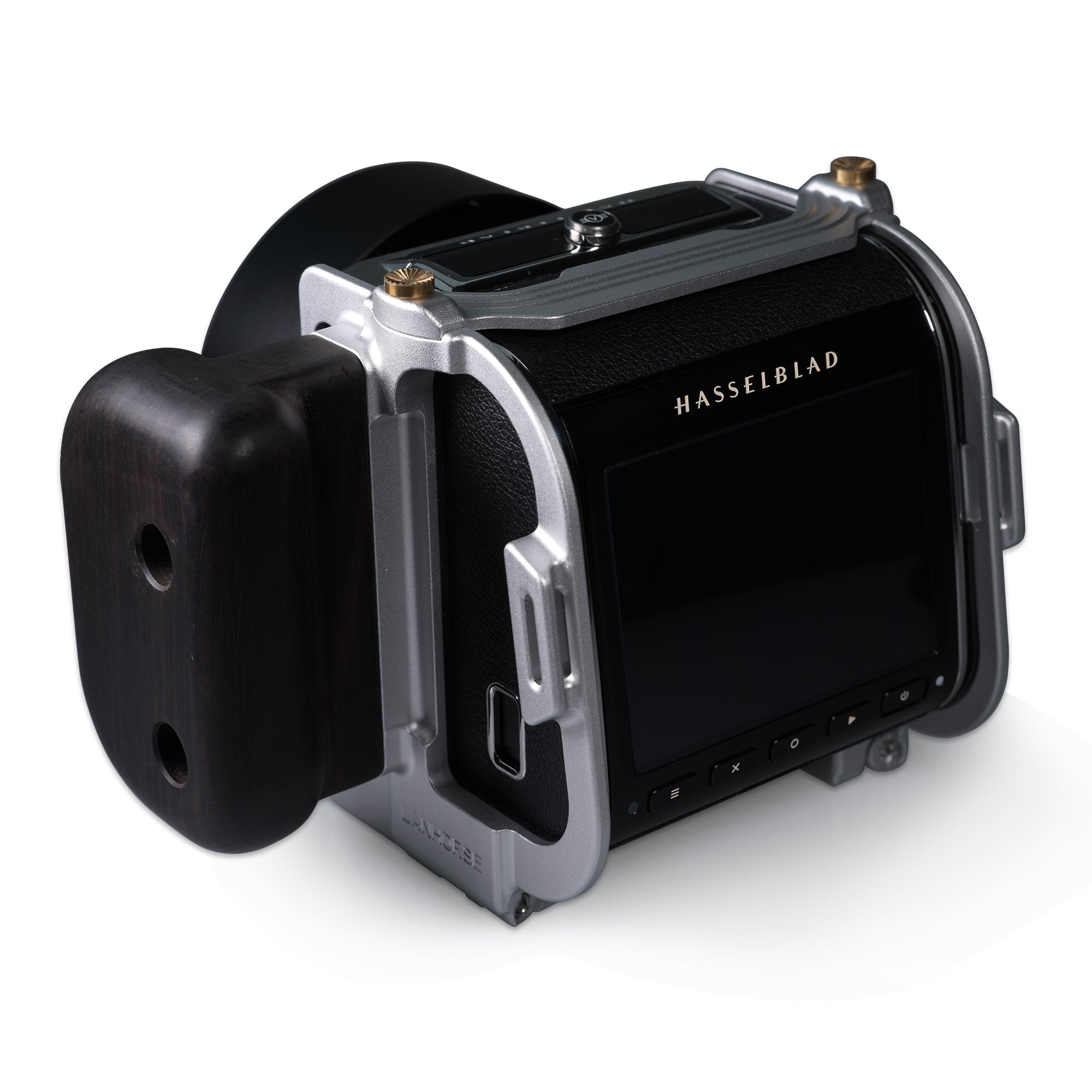 Lanhorse Camera Cage Compatible for Hasselblad 907x and Control Grip, Quick-Release CFV Digital Back, Optional Rosewood Hand Grip.