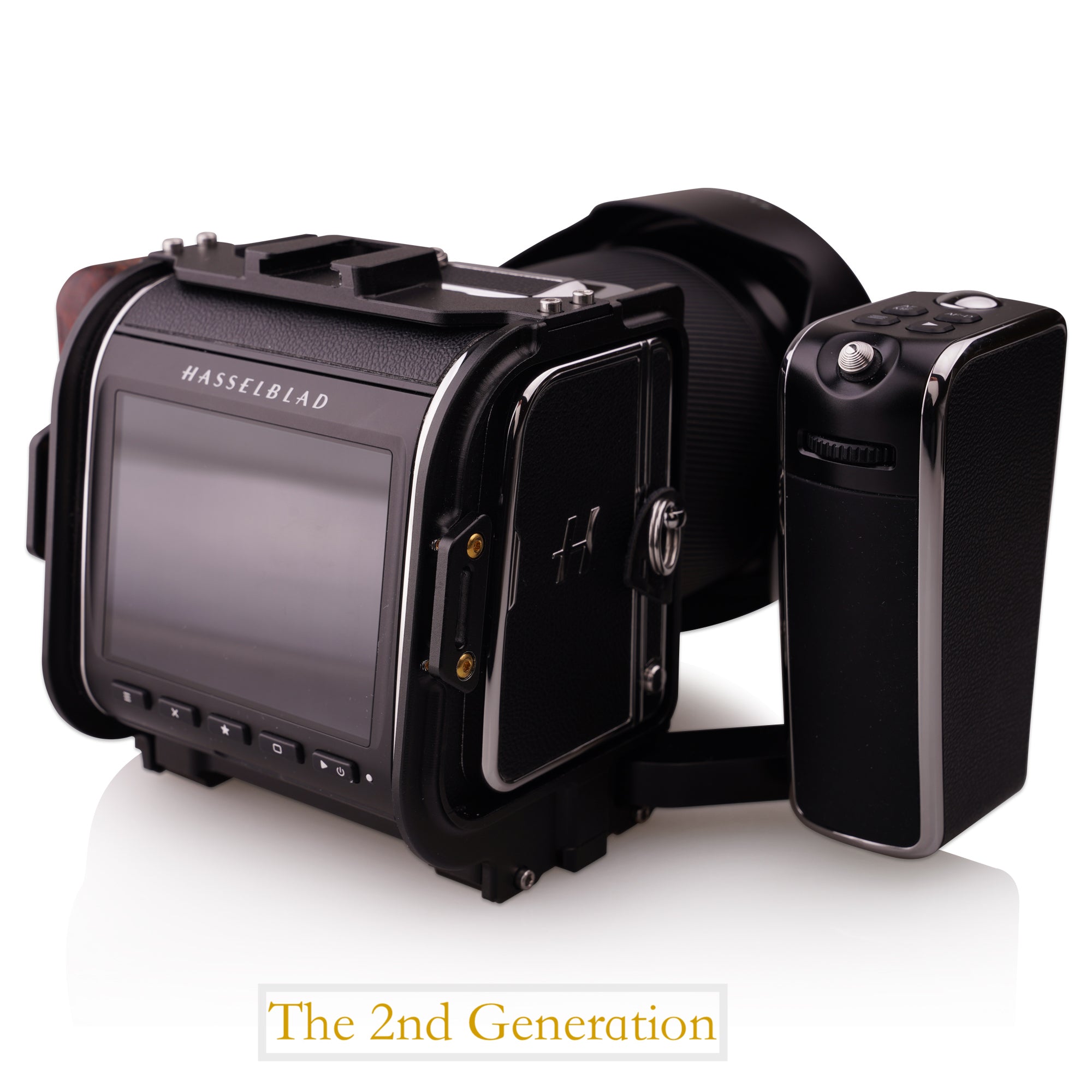 Lanhorse Camera Cage for Hasselblad 907x and Control Grip, Build-in Rosewood Hand Grip. 2nd Generation.