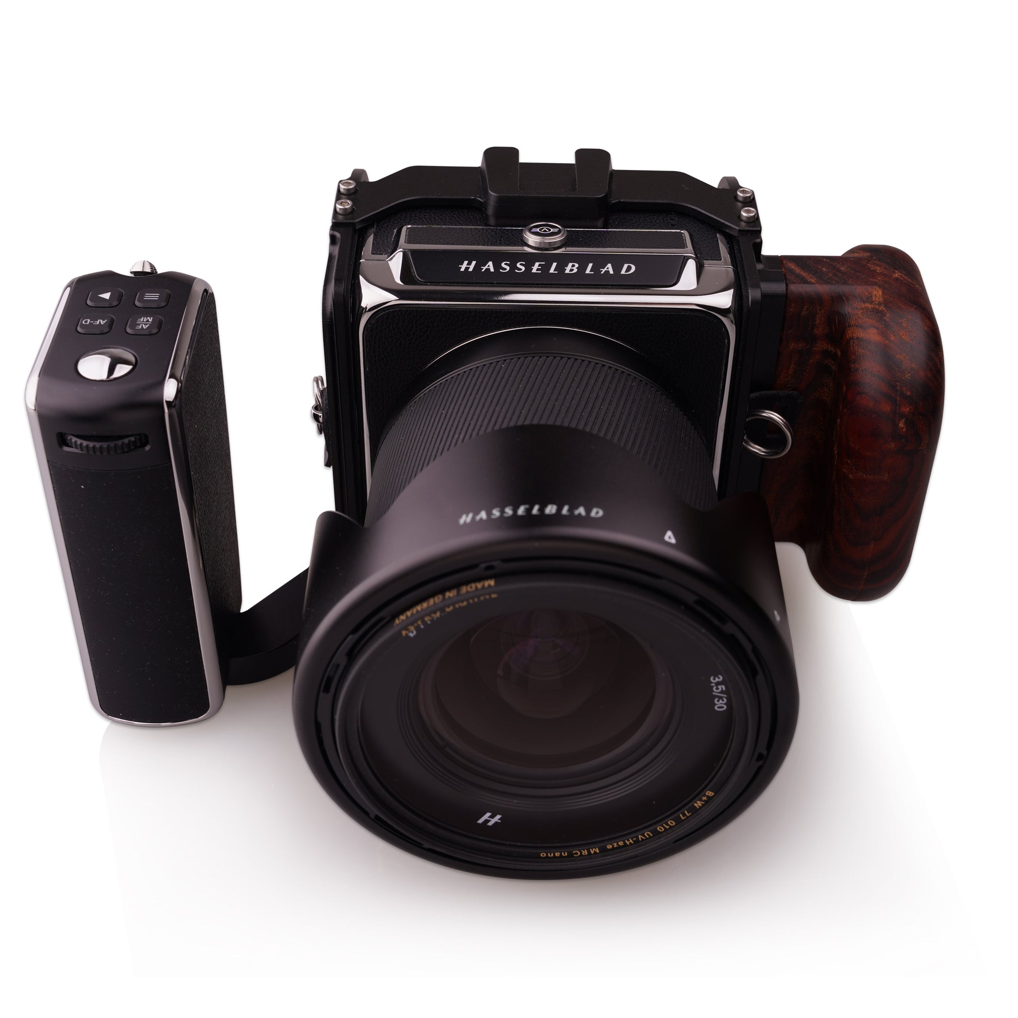 Lanhorse Camera Cage for Hasselblad 907x and Control Grip, Build-in Rosewood Hand Grip. 2nd Generation.