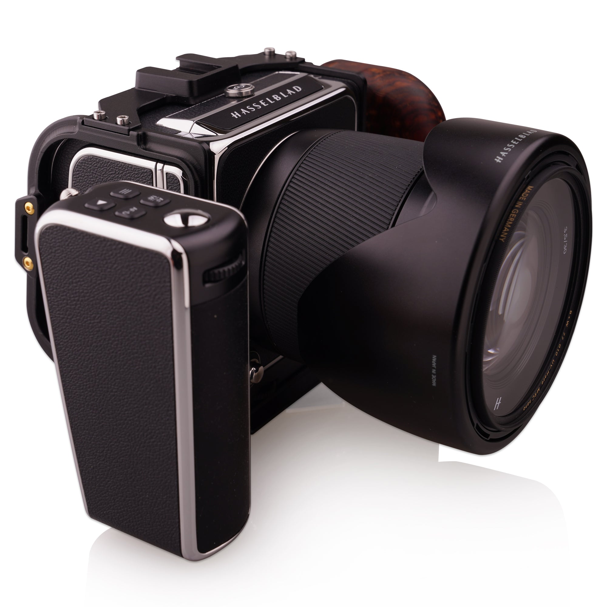 Lanhorse Camera Cage for Hasselblad 907x and Control Grip, Build-in Rosewood Hand Grip. 2nd Generation.