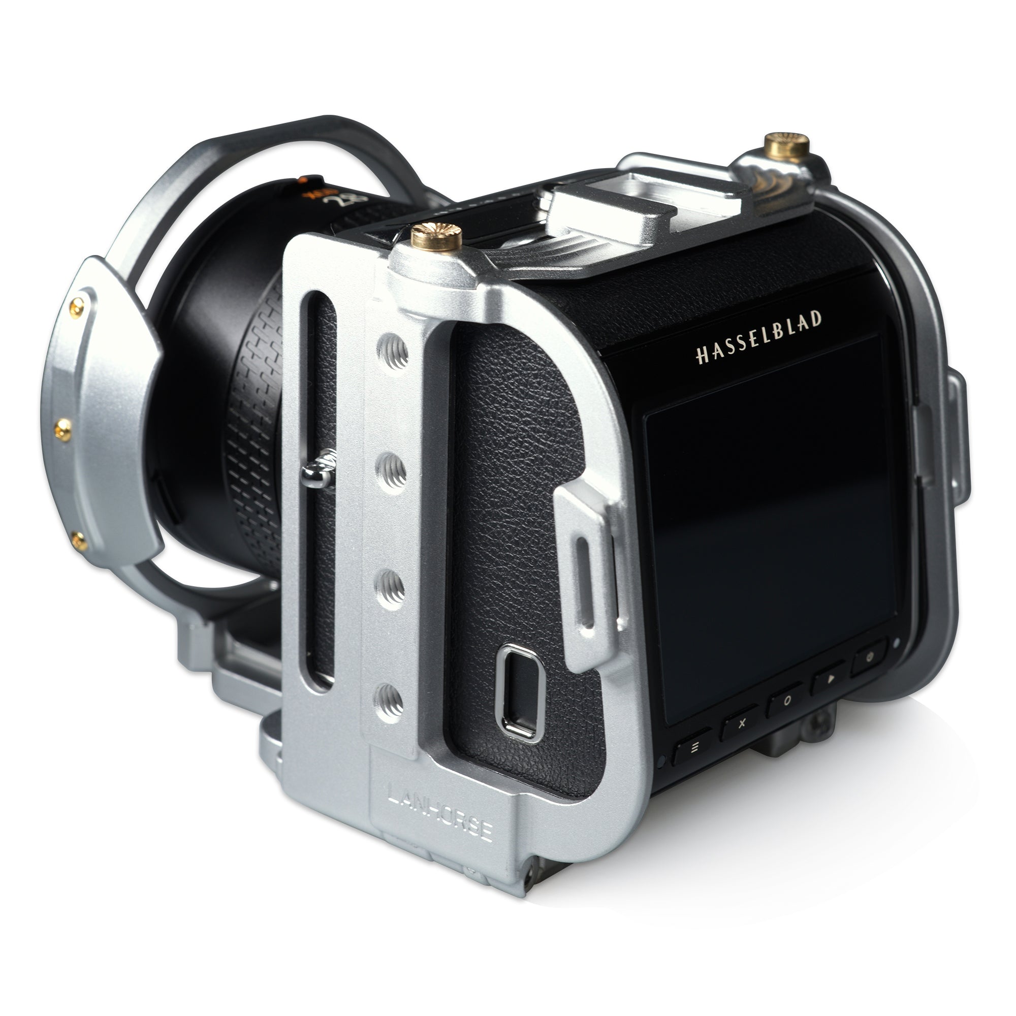 Lanhorse Camera Cage for Hasselblad 907x and Control Grip, Quick-Release CFV Digital Back, Optional Lens Protection Frame.