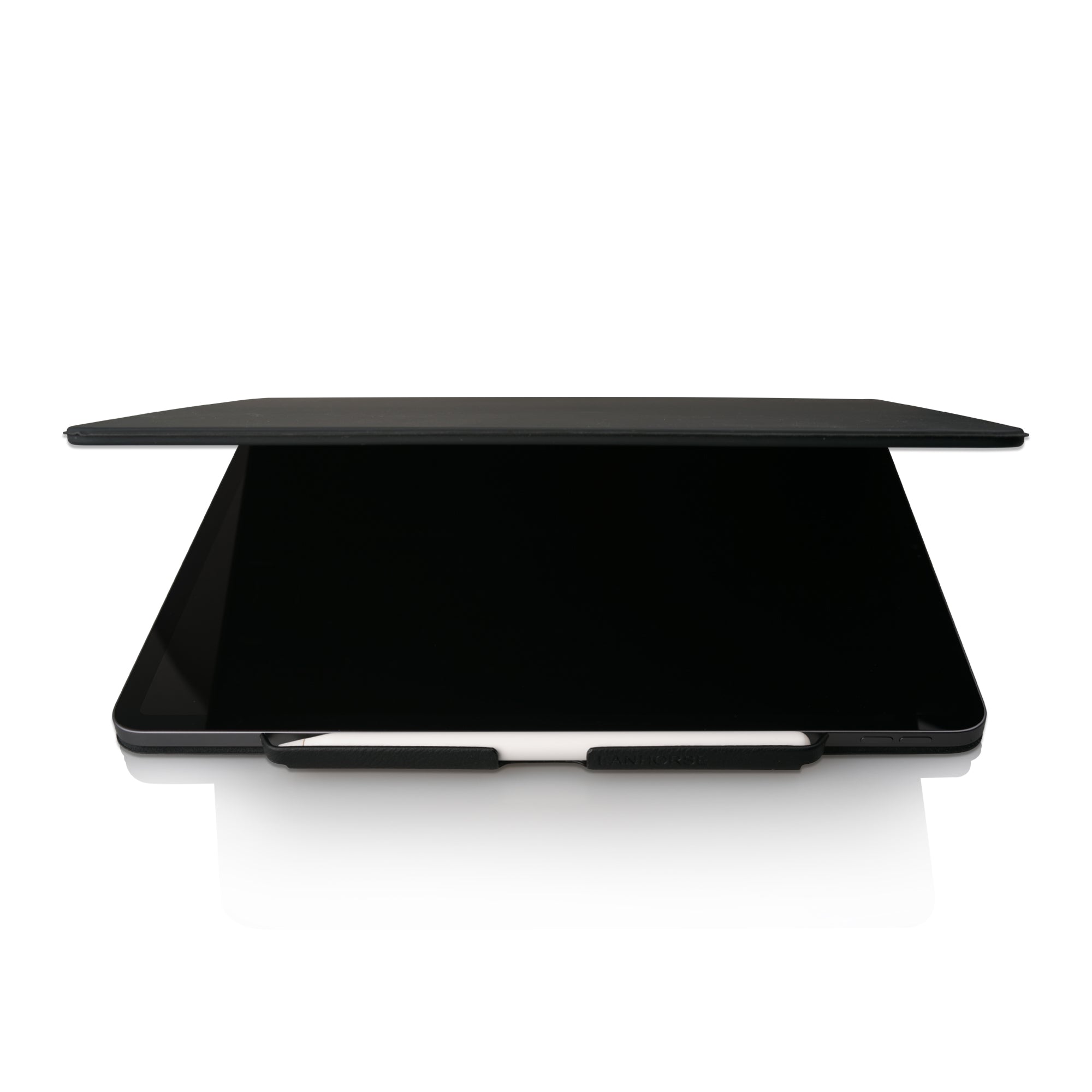 Lanhorse Pencil Holder for Apple Pencil, to be Used with Magic Keyboard, Handmade Ultra-Thin Steel Plate Plus Leather.
