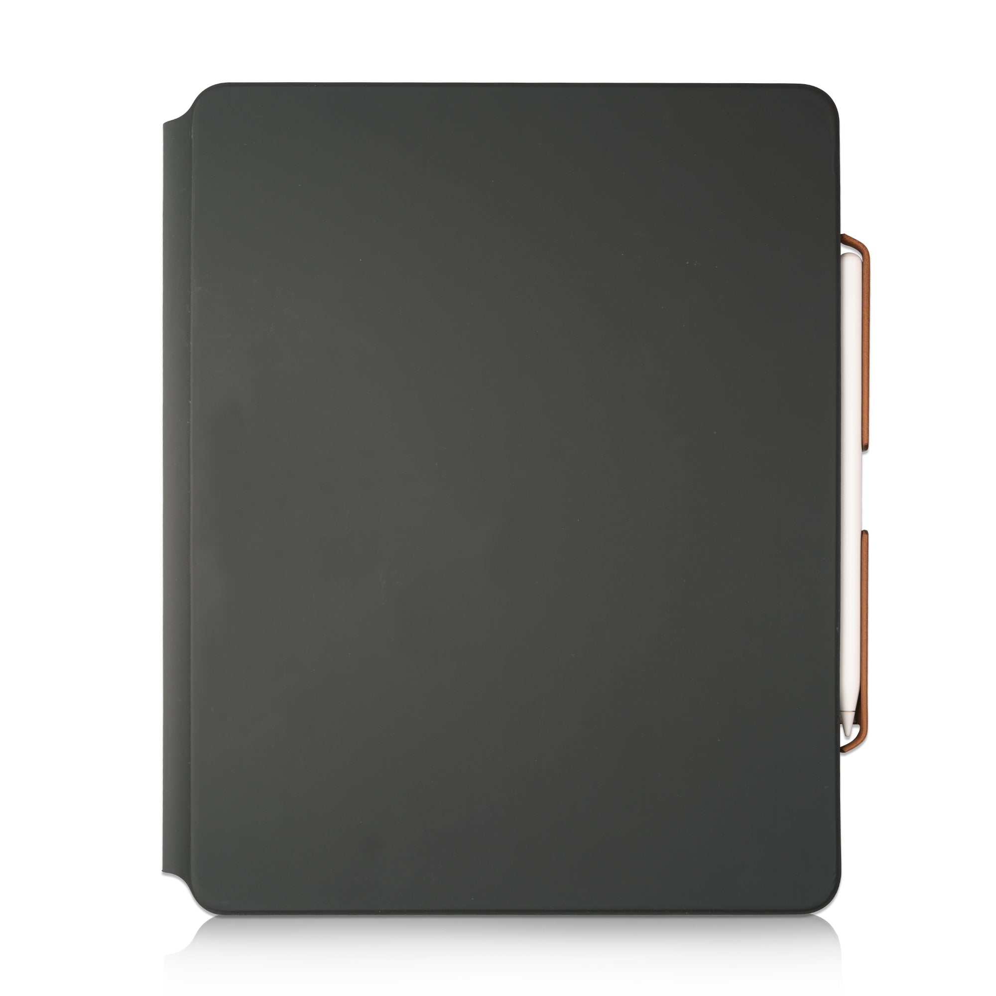 Lanhorse Pencil Holder for Apple Pencil, to be Used with Magic Keyboard, Handmade Ultra-Thin Steel Plate Plus Leather. Brown .