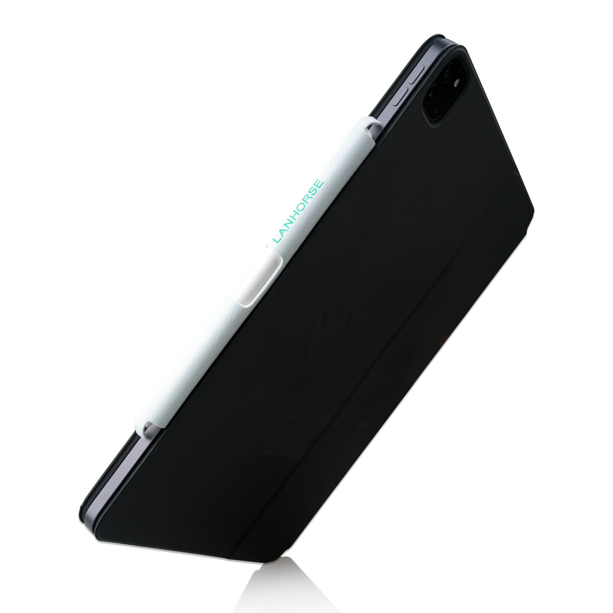 Lanhorse Pencil Holder for Apple Pencil, to be Used with Magic Keyboard, Handmade Ultra-Thin Steel Plate Plus Leather.