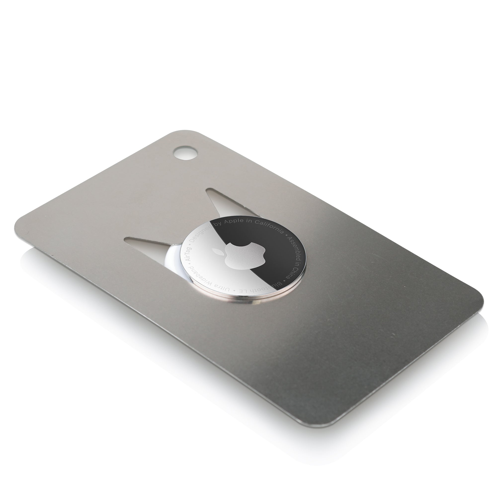 AirTag metal holder for wallets, pockets and keychains. Stainless steel is like a credit card.