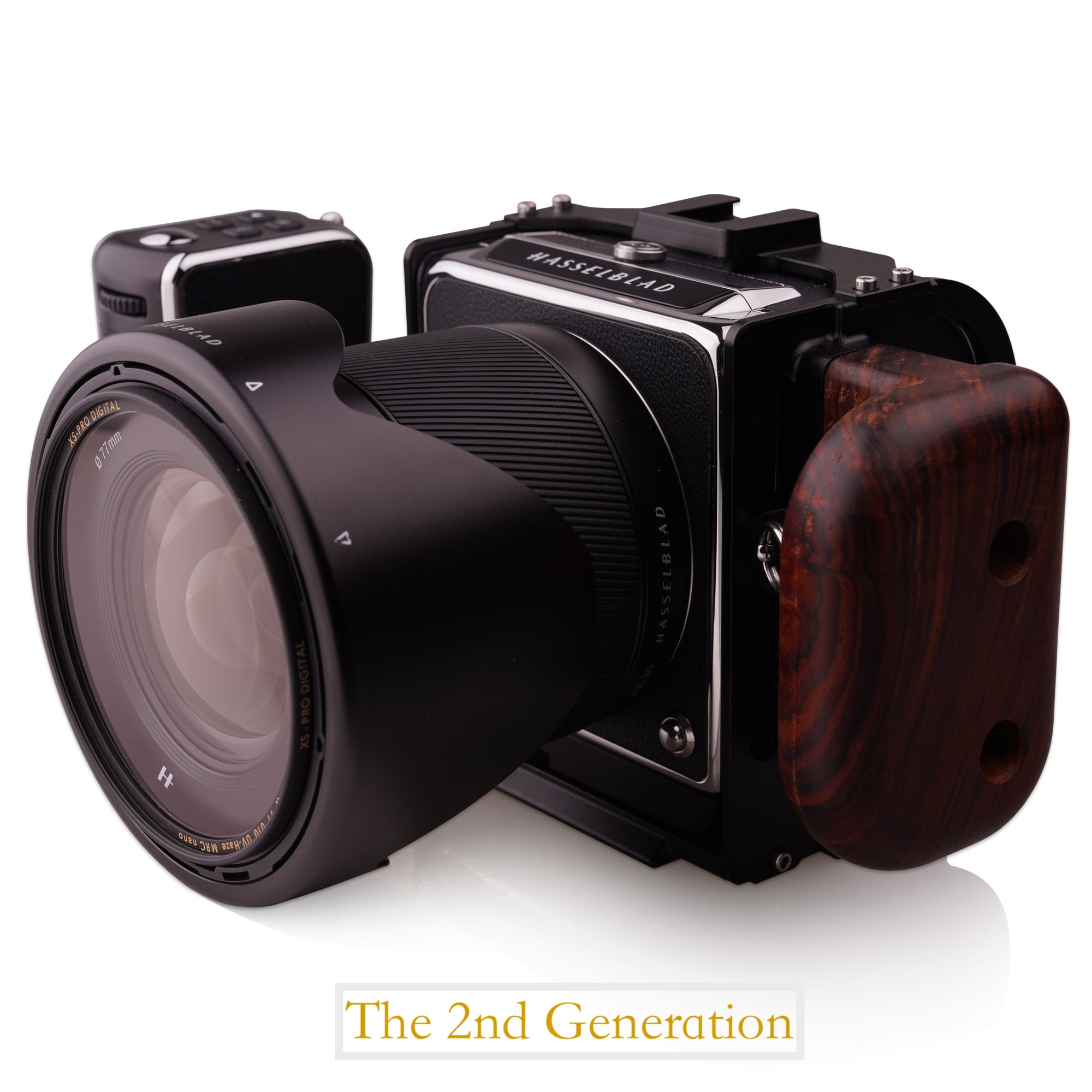 Lanhorse Camera Cage for Hasselblad 907x and Control Grip, Build-in Rosewood Hand Grip. 2nd Generation.