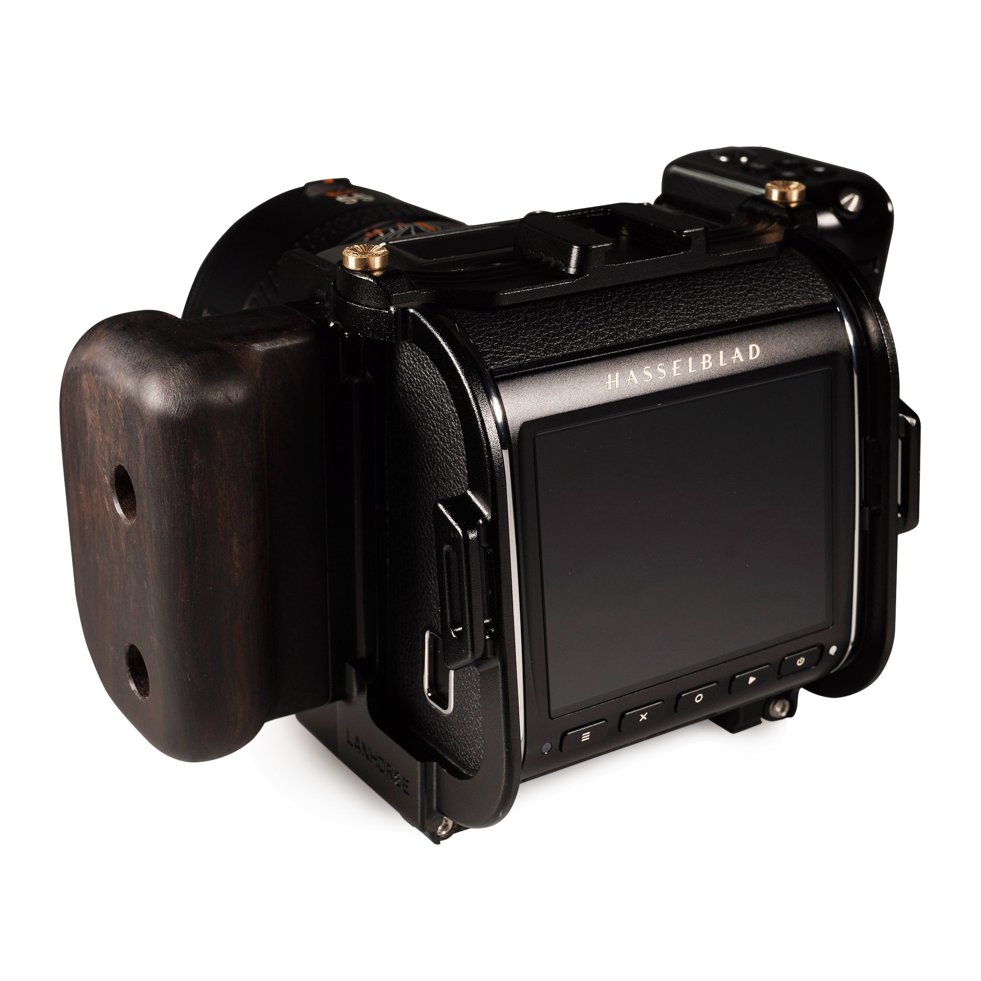 Lanhorse Camera Cage Compatible for Hasselblad 907x and Control Grip, Quick-Release CFV Digital Back, Optional Rosewood Hand Grip.