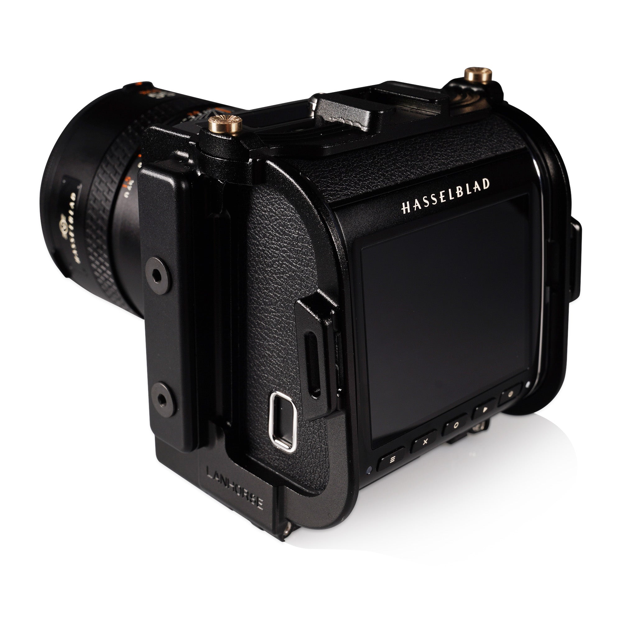 Lanhorse Camera Cage Compatible for Hasselblad 907x and Control Grip, Quick-Release CFV Digital Back, Optional Rosewood Hand Grip.