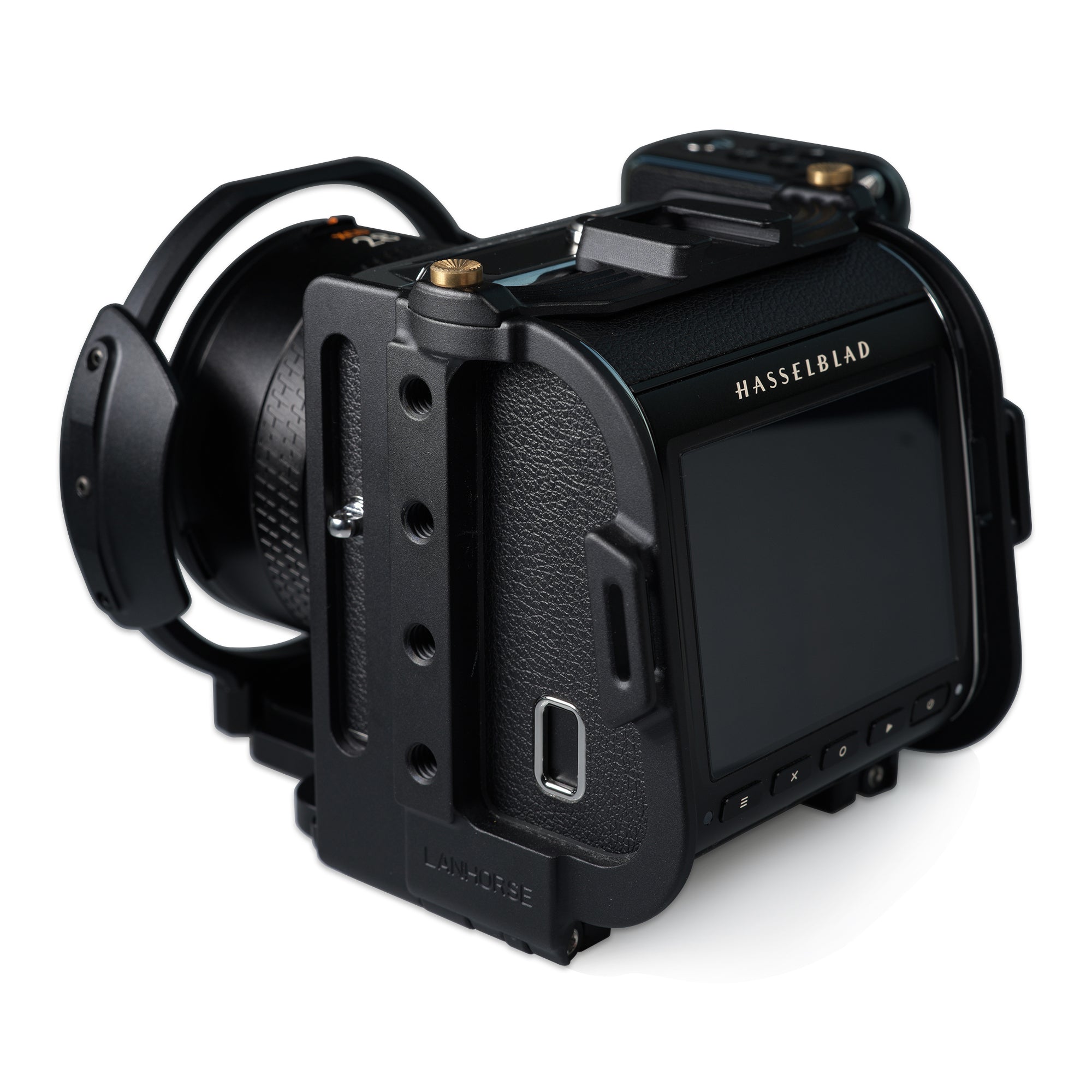 Lanhorse Camera Cage for Hasselblad 907x and Control Grip, Quick-Release CFV Digital Back, Optional Lens Protection Frame.
