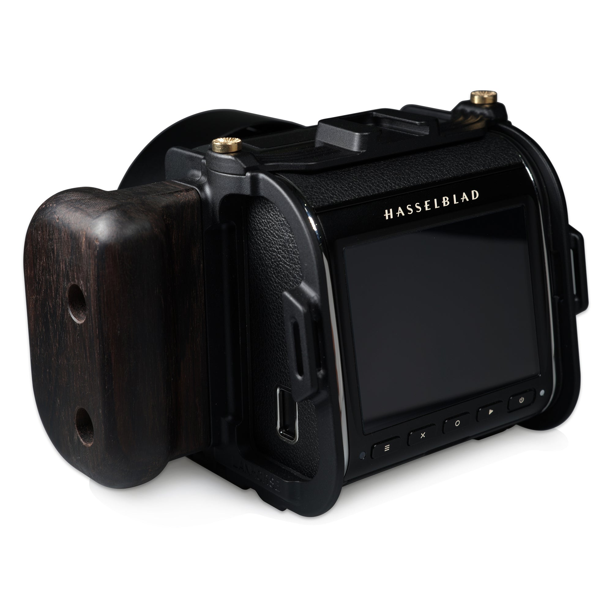 Lanhorse Camera Cage Compatible for Hasselblad 907x, Quick-Release CFV Digital Back, Optional Rosewood Hand Grip.