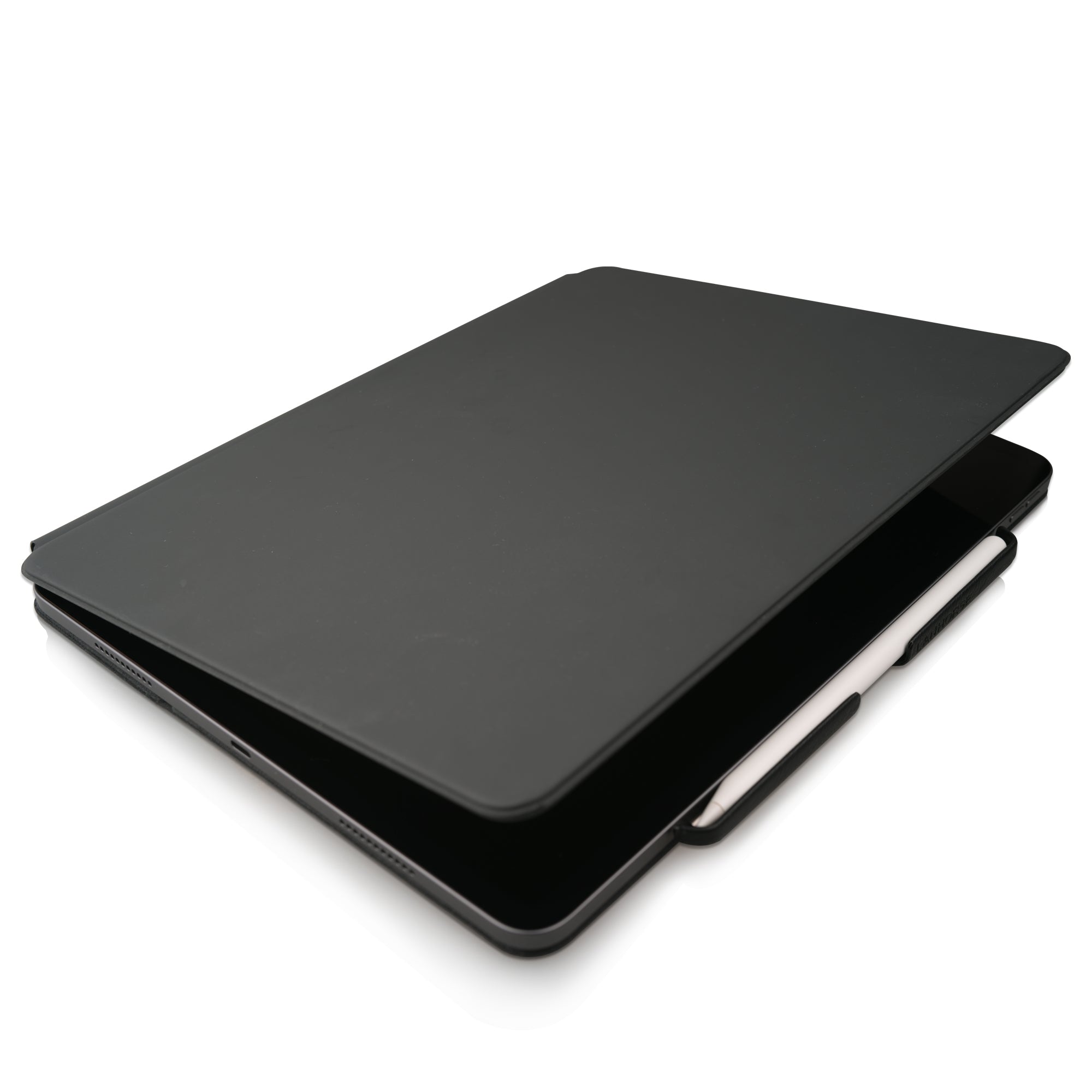 Lanhorse Pencil Holder for Apple Pencil, to be Used with Magic Keyboard, Handmade Ultra-Thin Steel Plate Plus Leather.