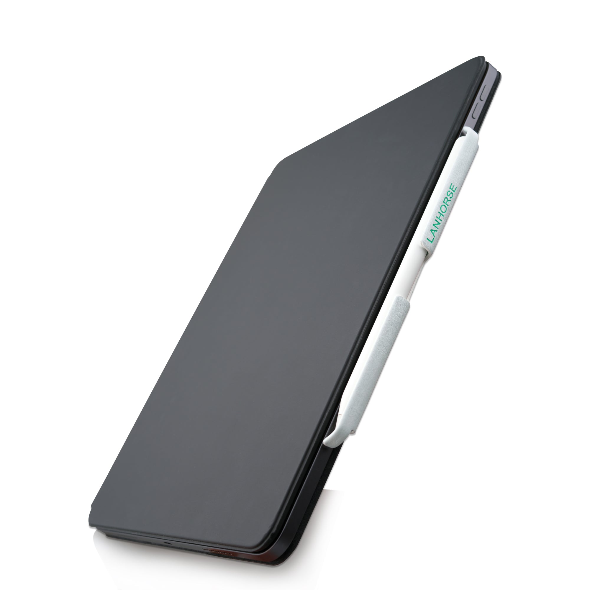 Lanhorse Pencil Holder for Apple Pencil, to be Used with Magic Keyboard, Handmade Ultra-Thin Steel Plate Plus Leather.