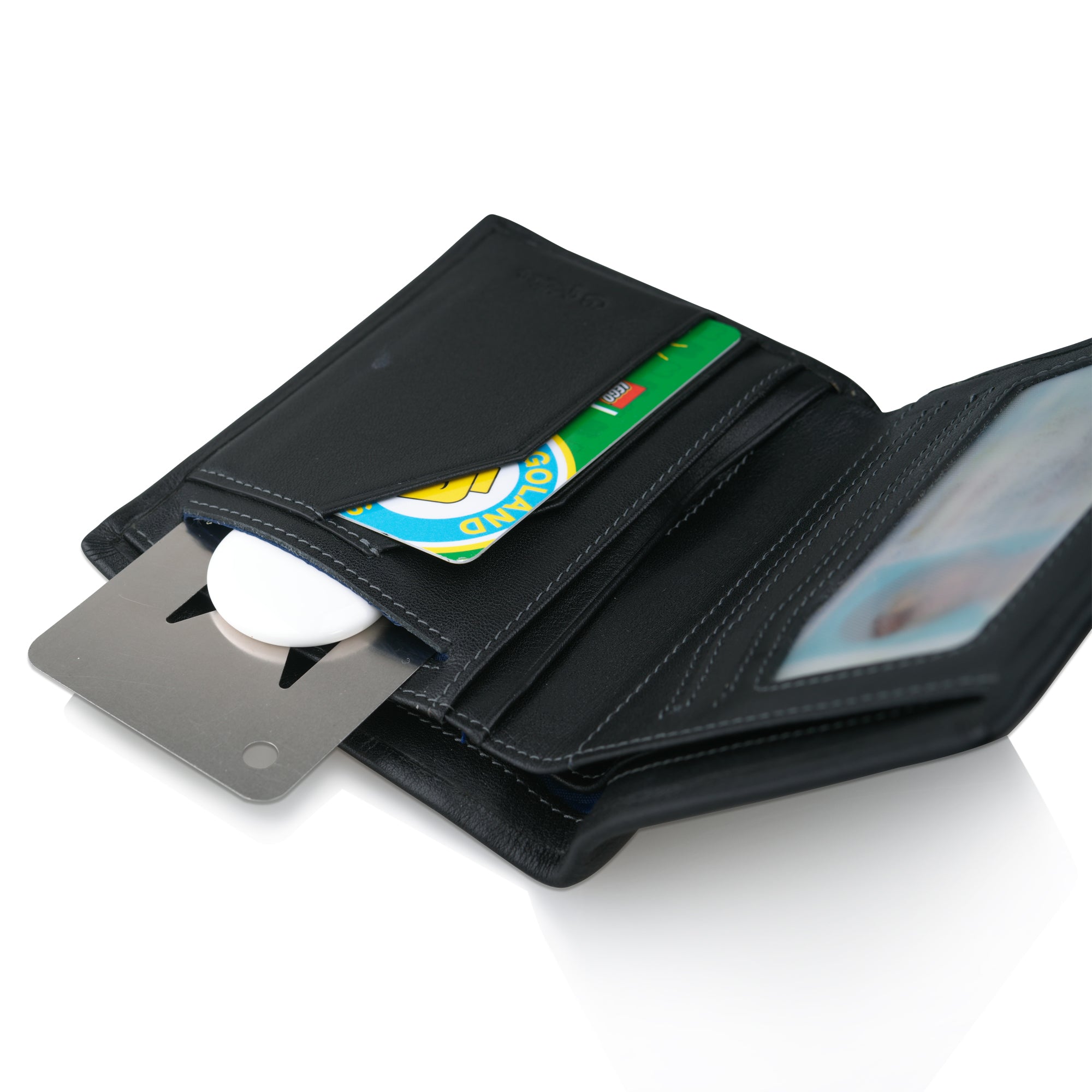 AirTag metal holder for wallets, pockets and keychains. Stainless steel is like a credit card.